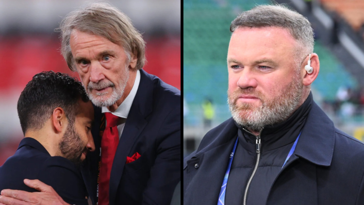 Sir Jim Ratcliffe consoles Ruben Amorim, head coach of Manchester United, after the UEFA Europa League Final 2025 between Tottenham Hotspur and Man...
