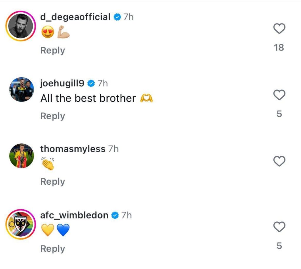 David de Gea response to Nathan Bishop