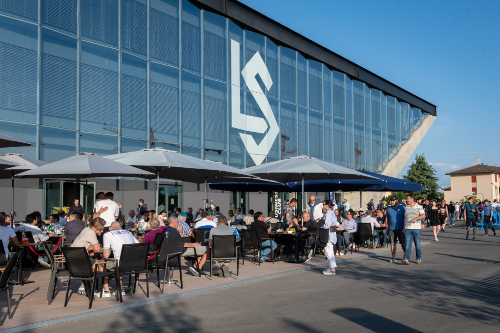 A view of the Stade de la Tuiliere before the Super League match between FC Lausanne-Sport and FC Sion.