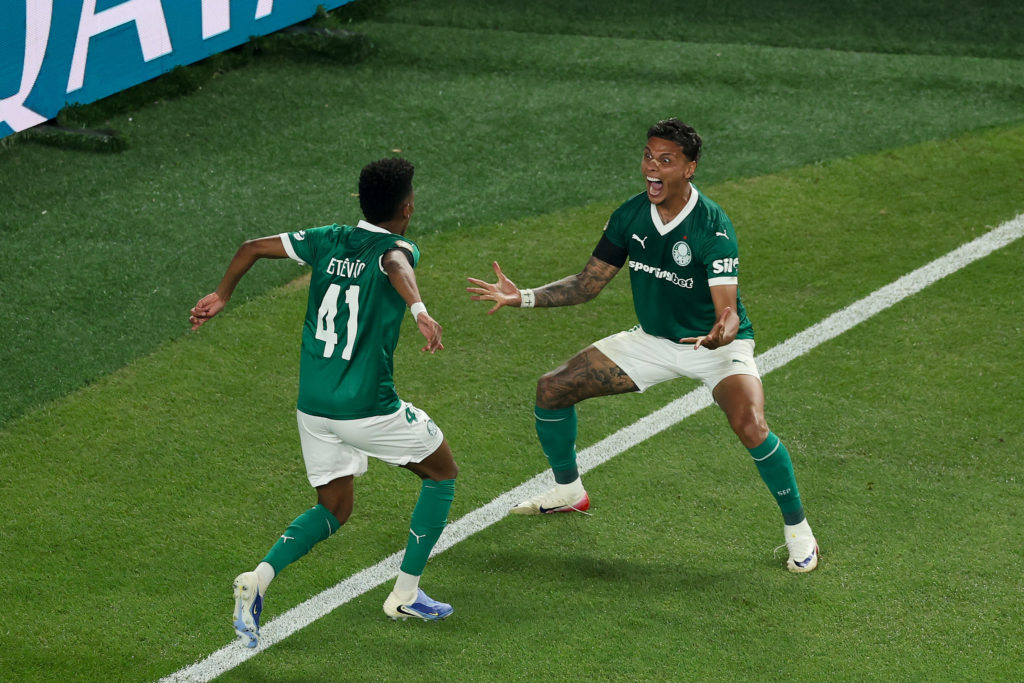 Richard Rios and Esteban celebrate scoring against Chelsea.
