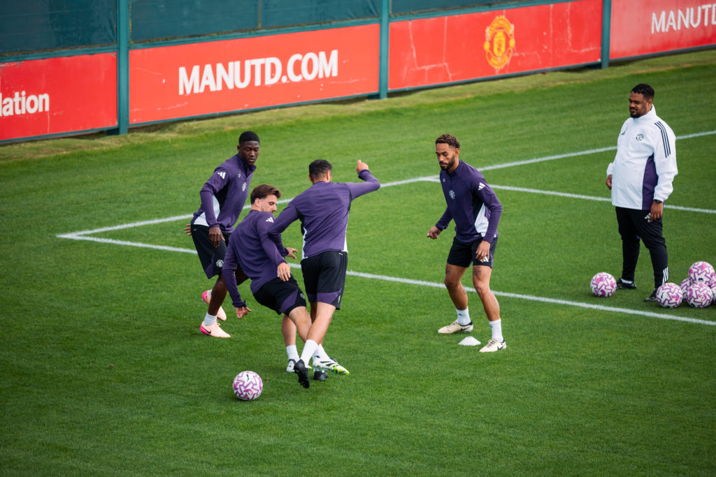 Manchester United players in pre-season training.