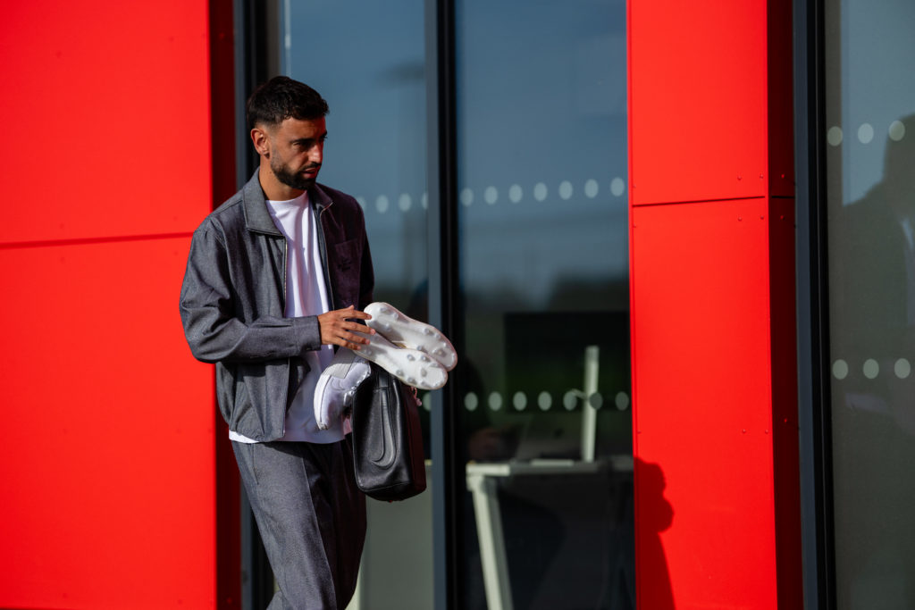 Bruno Fernandes returns to Carrington for Manchester United pre-season.