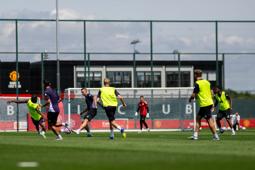 Manchester United players during pre-season training.