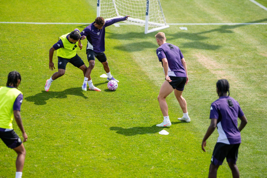 Manchester United players during pre-season training session.