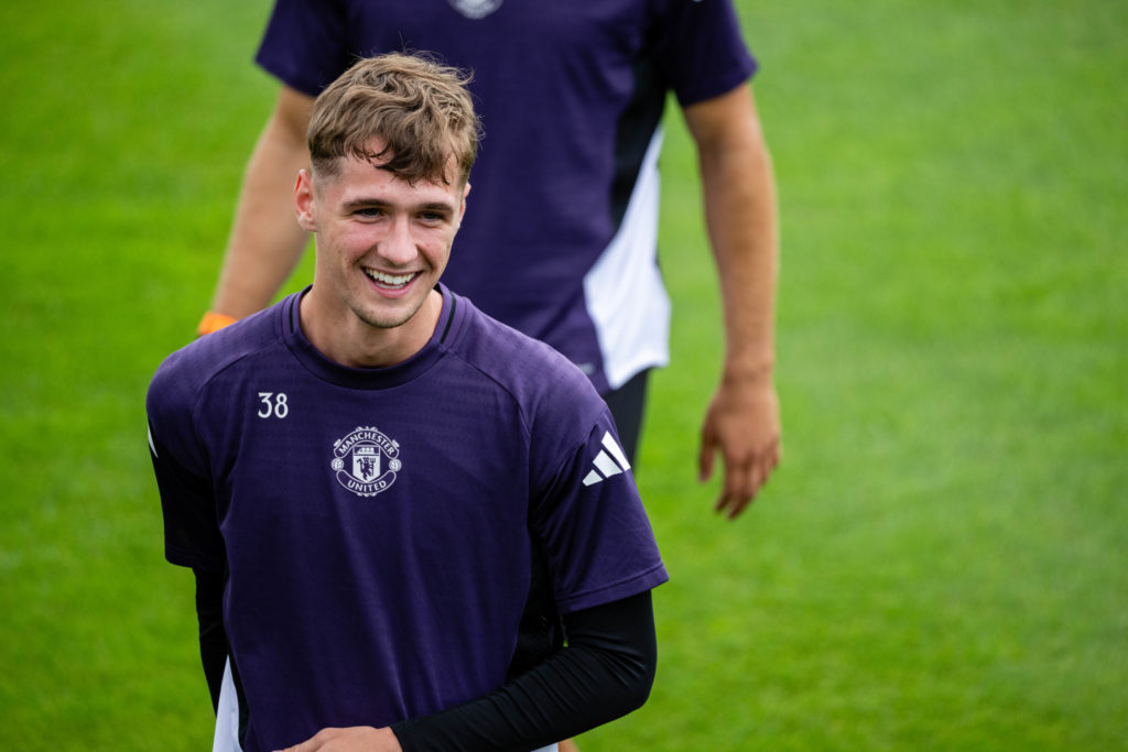 Jack Fletcher during Manchester United training session.