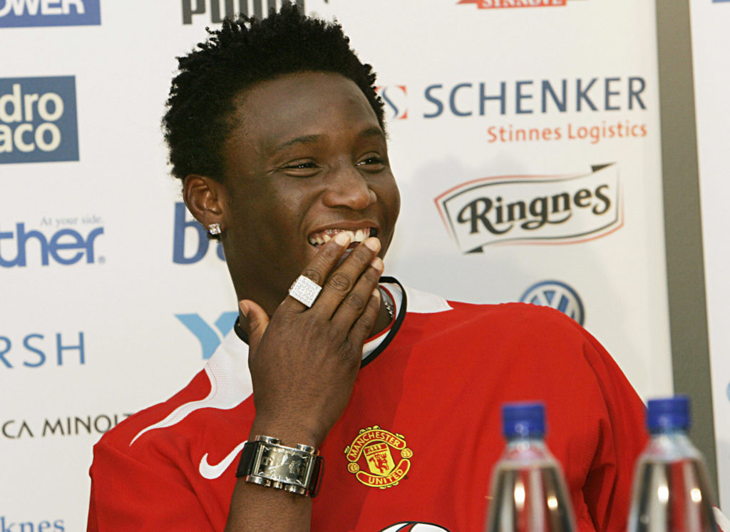John Obi Mikel presented as a Manchester United player.