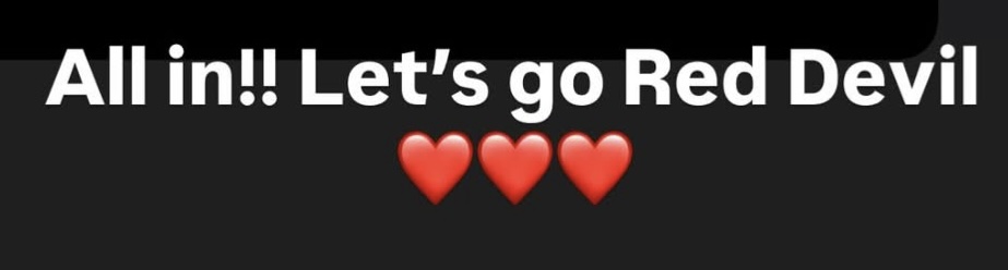 Diego Leon Instagram story after joining Manchester United.