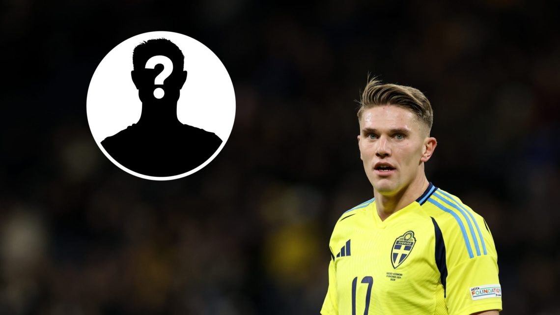 Viktor Gyokeres playing for Sweden, Mystery player silhouette