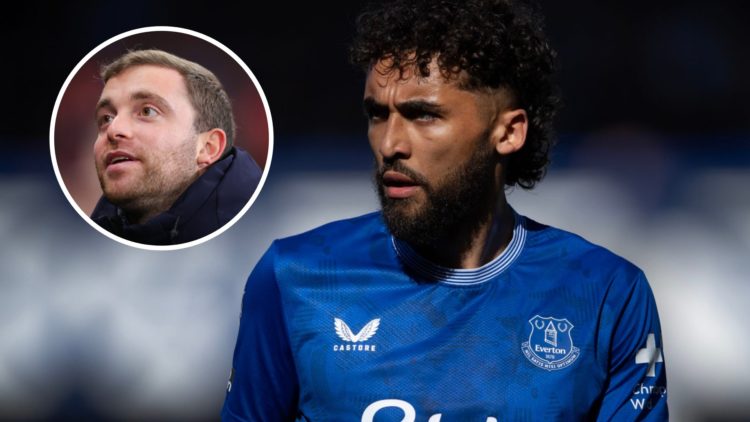 Everton striker Dominic Calvert-Lewin and transfer journalist Fabrizio Romano.