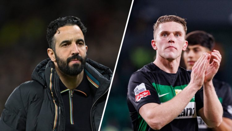 A split image of Manchester United boss Ruben Amorim (L) and Sporting striker Viktor Gyokeres (R)