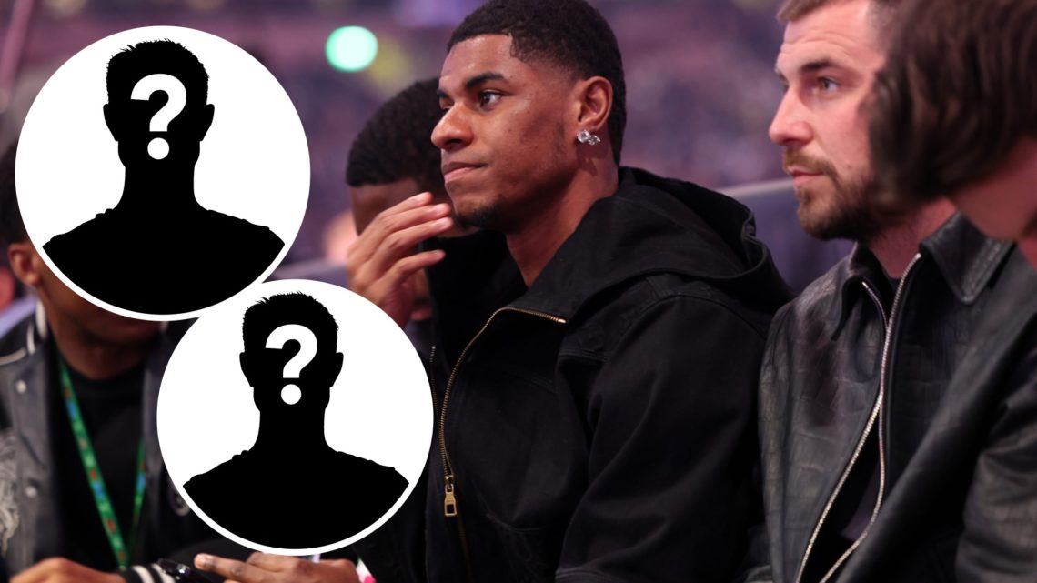 Marcus Rashford split image with two mystery players