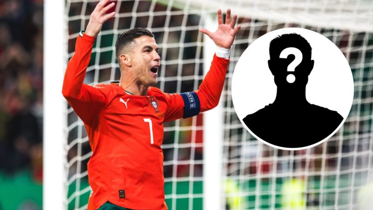 Cristiano Ronaldo split image with mystery manager