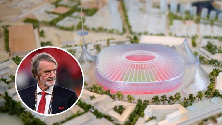 Concept model of Manchester United's new 100,000-seater stadium, co-owner Sir Jim Ratcliffe.