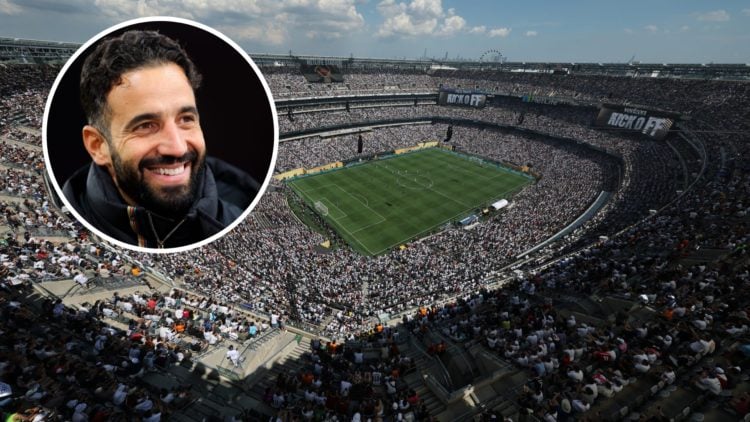 General view of the MetLife Stadium Fifa World Cup, inset of Manchester United head coach Ruben Amorim.