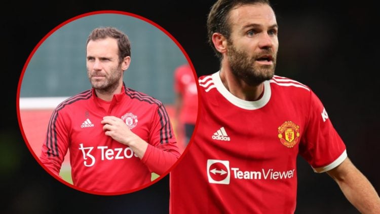Juan Mata, with training picture inset
