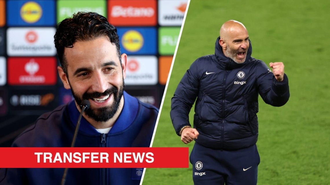 A split image of Manchester United boss Ruben Amorim (L) and Chelsea boss Enzo Maresca (R)