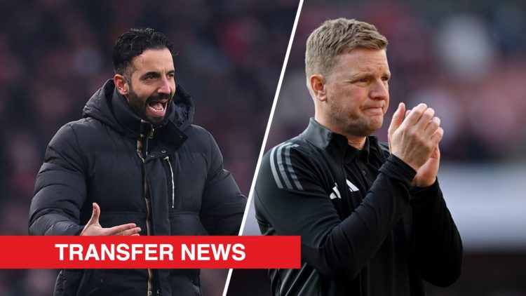 A split image of Manchester United boss Ruben Amorim (L) and Newcastle United boss Eddie Howe (R)