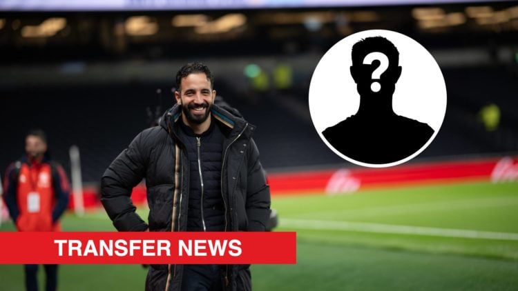 Manchester United boss Ruben Amorim arrives to face Tottenham Hotspur. Inset, a mystery player icon