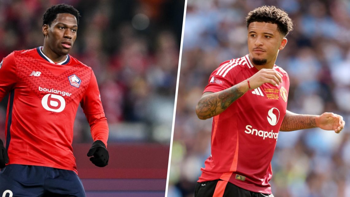 Jonathan David split image with Jadon Sancho