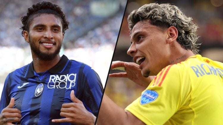 Manchester United target and Atalanta defensive midfielder Ederson, inset a photo of Palmeiras midfielder Richard Rios.