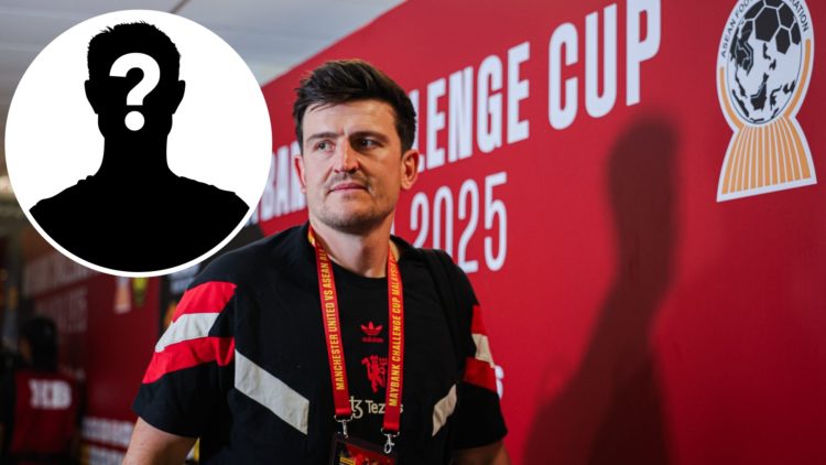 Harry Maguire split image with mystery player