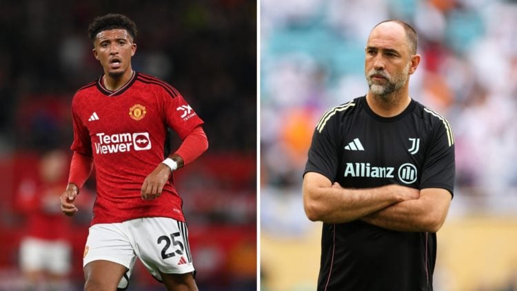 Manchester United winger Jadon Sancho, split image with Juventus manager Igor Tudor.