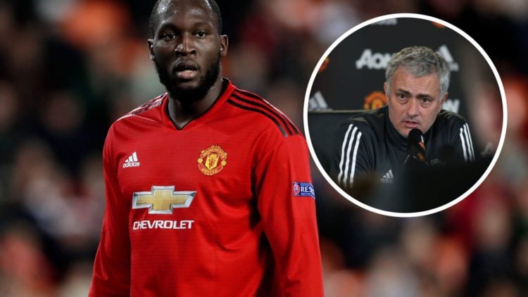 Romelu Lukaku split image with Jose Mourinho