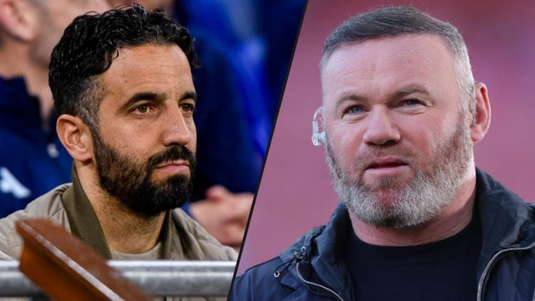 Manchester United legend and Amazon Prime Video pundit Wayne Rooney, inset a photo of Manchester United manager Ruben Amorim.