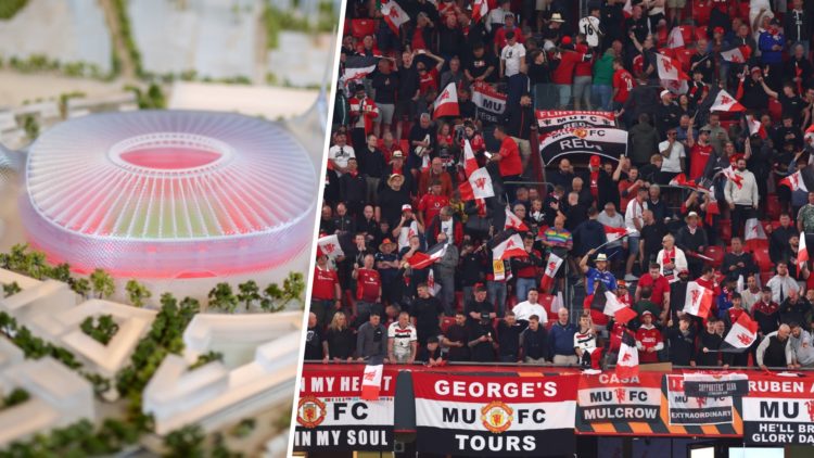 Manchester United fans split image with new stadium
