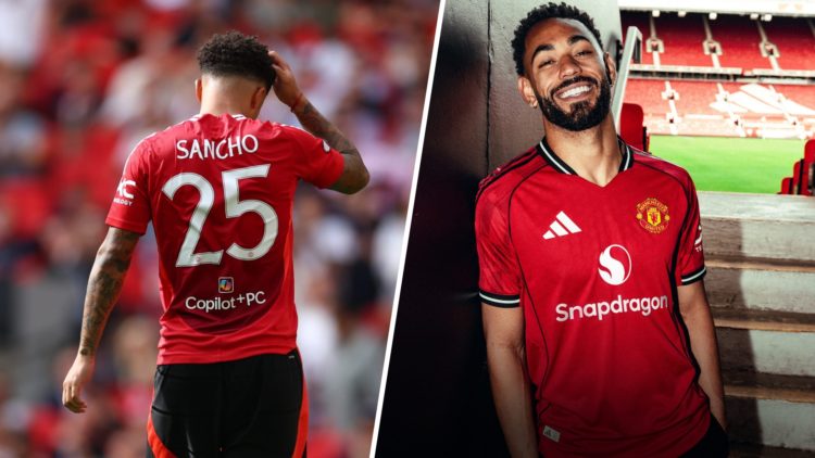 Jadon Sancho split image with Matheus Cunha