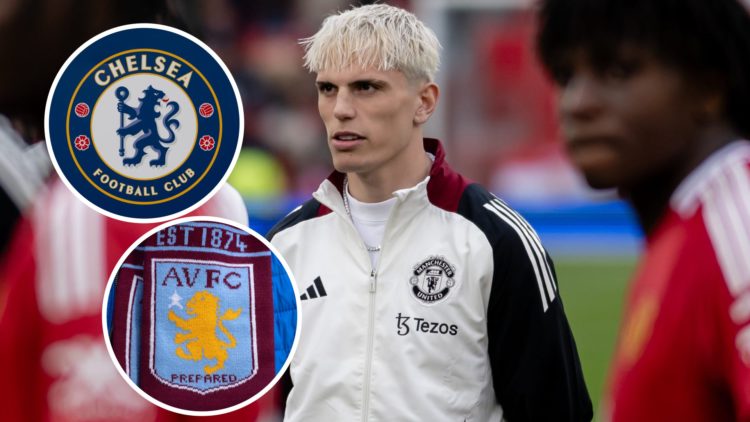 Alejandro Garnacho split inage with Chelsea and Aston Villa