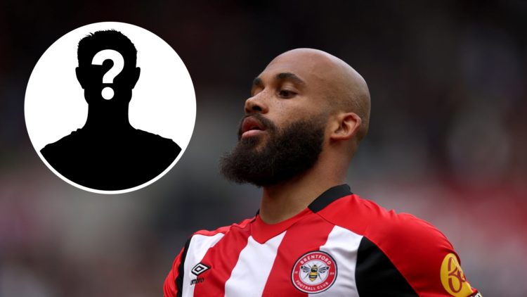 Bryan Mbeumo split image with mystery player