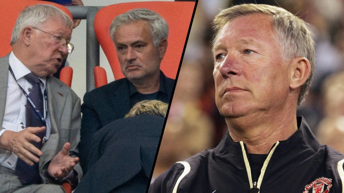 Sir Alex Ferguson and Fenerbahce manager Jose Mourinho at Euro 2024, inset a photo of the former Manchester United manager.