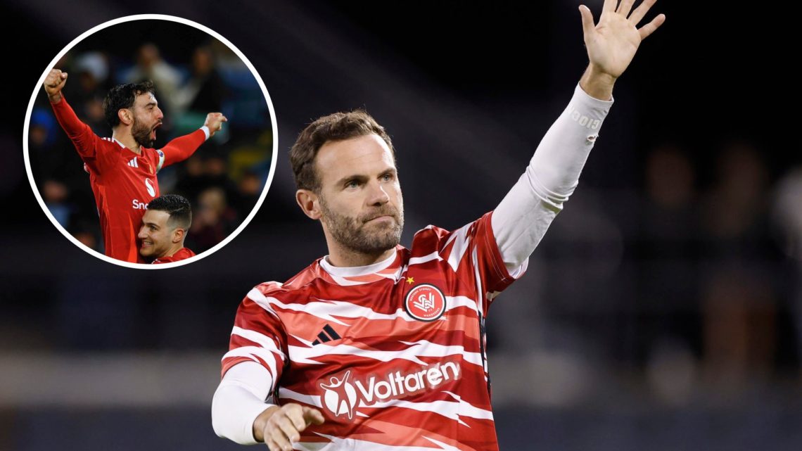 Juan Mata split image with Bruno Fernandes