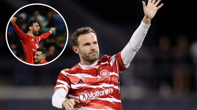Juan Mata split image with Bruno Fernandes