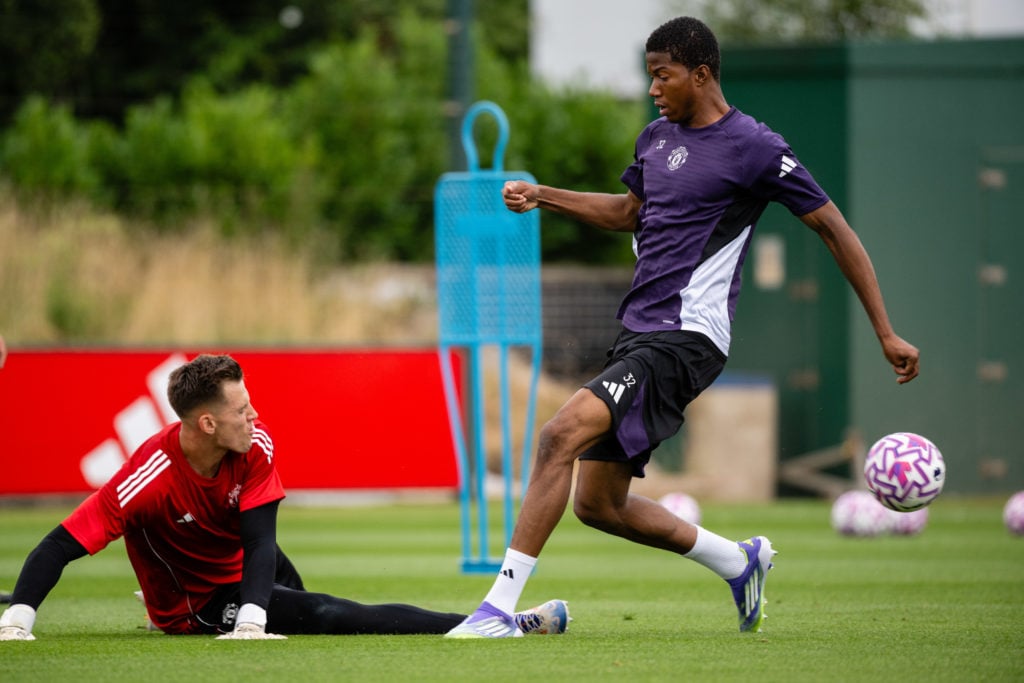 Chido Obi and Radek Vitek training at Carrington