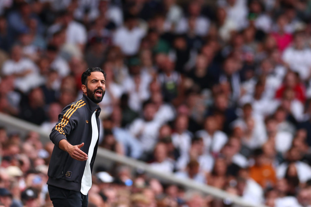 Ruben Amorim on the touchline against Fulham