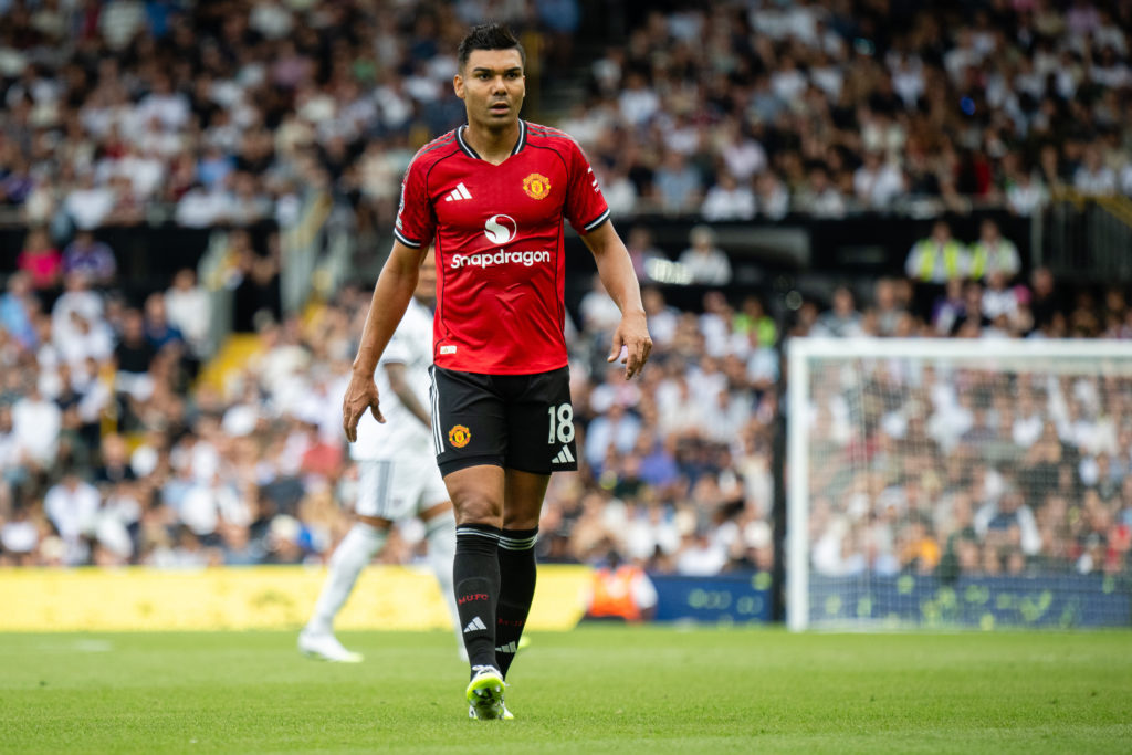 Casemiro playing against Fulham at Craven Cottage