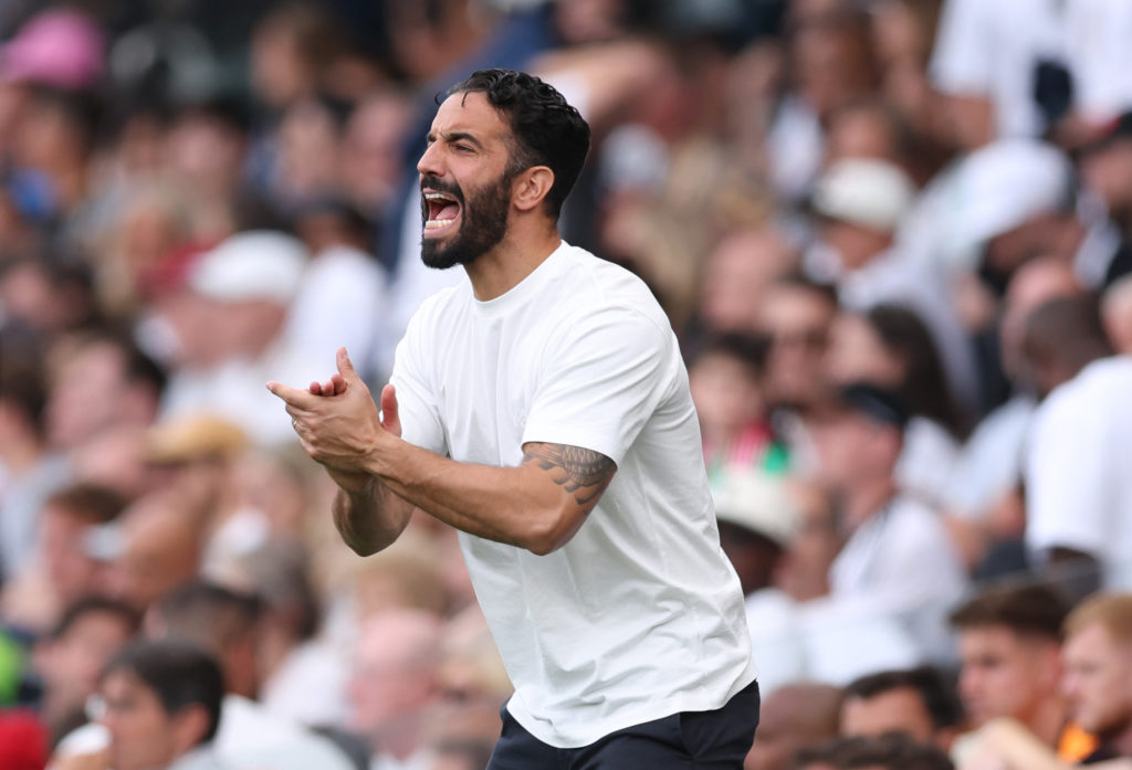 Manchester United head coach / manager Ruben Amorim during the Premier League match between Fulham and Manchester United at Craven Cottage on August 24, 2025