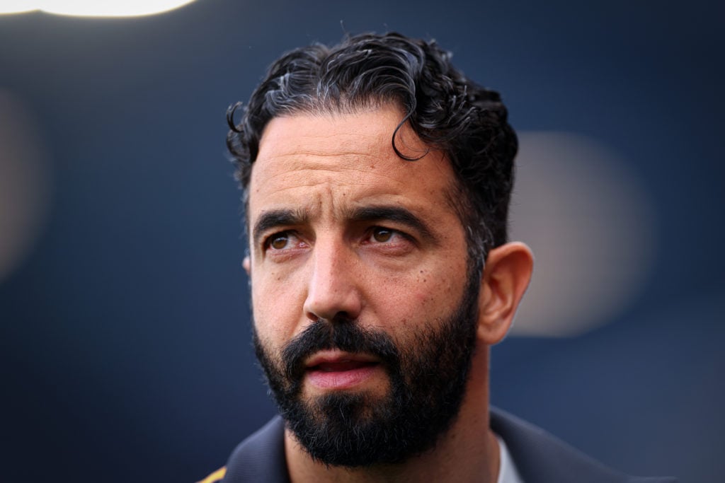 Manchester United manager Ruben Amorim during the Premier League match between Fulham and Manchester United at Craven Cottage in 2025 in London, England.