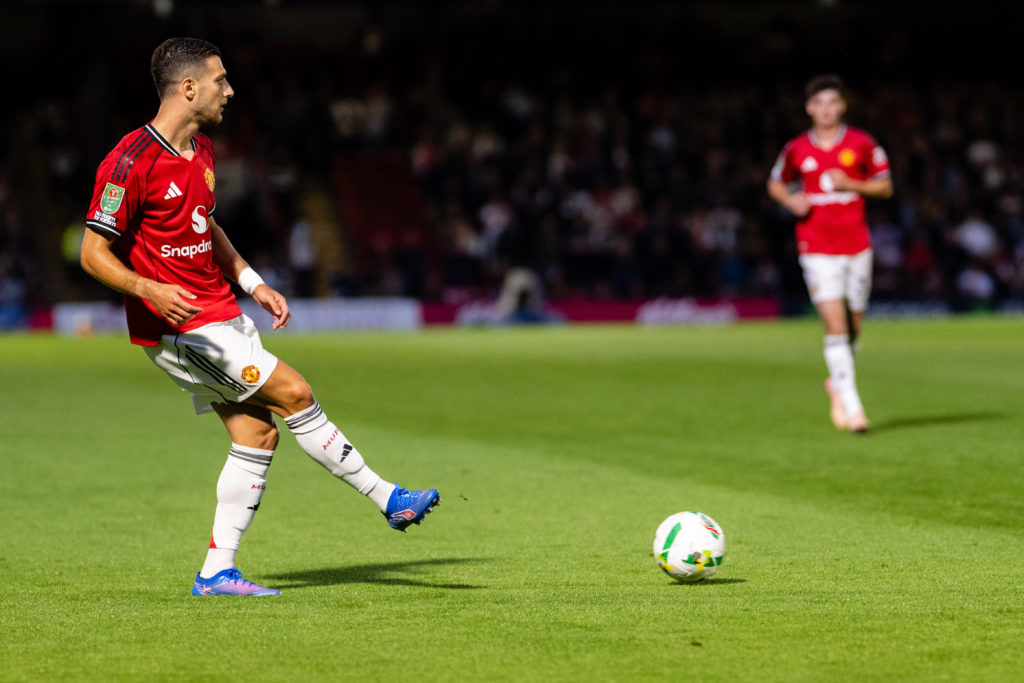 Diogo Dalot playing against Grimsby Town