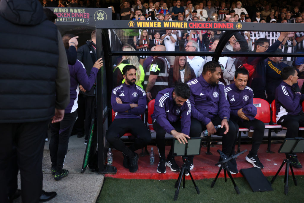 Ruben Amorim on Manchester United bench.
