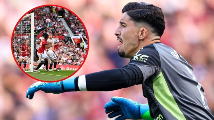Altay Bayindir, and inset action shot vs Arsenal