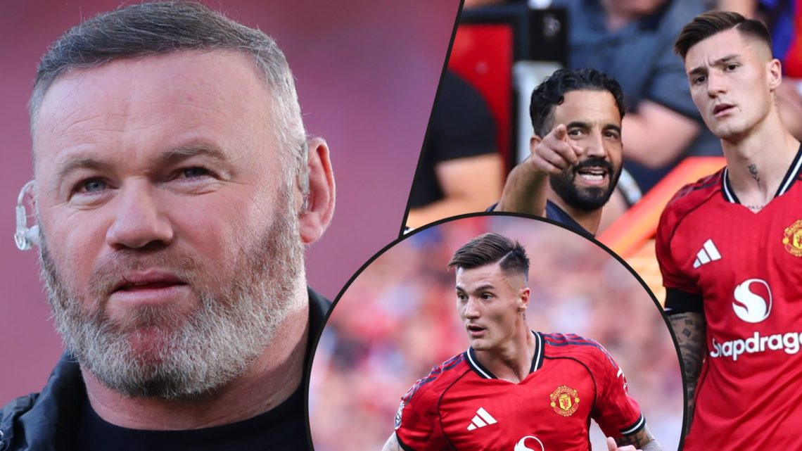 Benjamin Sesko during the Premier League match vs Arsenal at Old Trafford, inset Wayne Rooney, inset the Manchester United striker with Ruben Amorim.