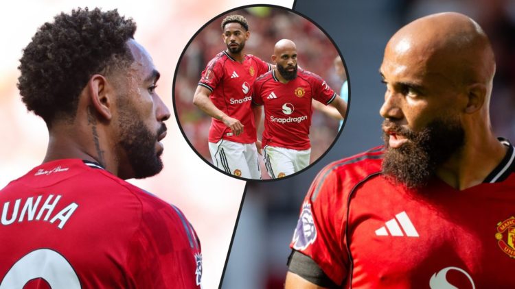 Bryan Mbeumo vs Arsenal at Old Trafford, inset Matheus Cunha in the Premier League match, inset the Manchester United summer signings.