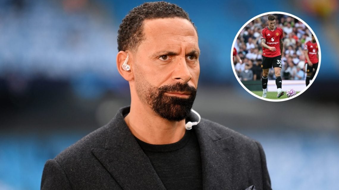 Rio Ferdinand as analyst, Benjamin Sesko looks dejected in Man Utd shirt