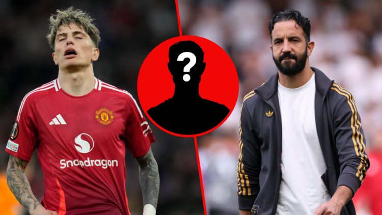 Garnacho and Amorim, with mystery player inset