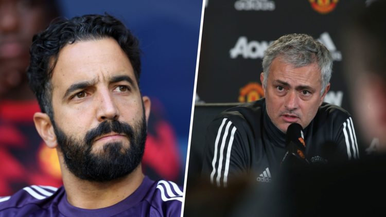 Ruben Amorim split image with Jose Mourinho