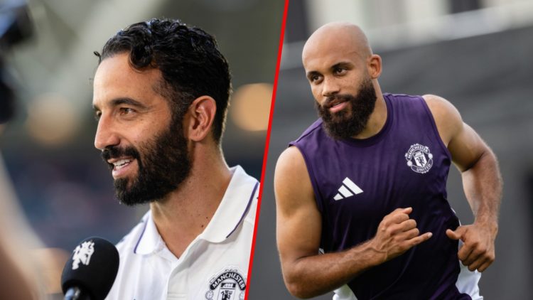 Ruben Amorim and Bryan Mbeumo split image