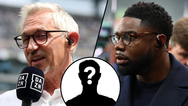 The Rest Is Football podcast co-host Gary Lineker, inset a photo of Sky Sports pundit Micah Richards.